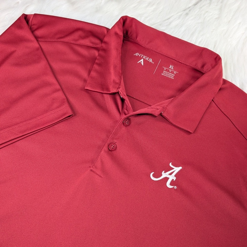 Antigua Men's Crimson Polo with White 'A' Logo